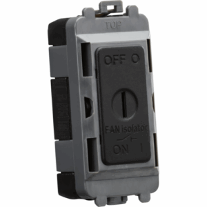 Knightsbridge Matt Black 10A Fan Isolator Key Switch Module