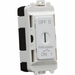 Knightsbridge Matt White 10A Fan Isolator Key Switch Module