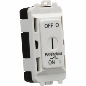 Knightsbridge White 10A Fan Isolator Key Switch Module
