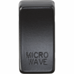 Knightsbridge Matt Black Switch cover marked MICROWAVE
