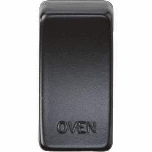 Knightsbridge Matt Black Switch cover marked OVEN