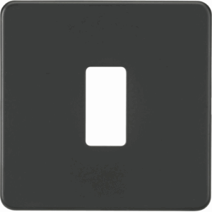 Knightsbridge Anthracite Screwless 1G grid faceplate