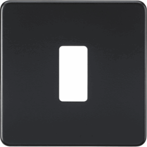 Knightsbridge Matt Black Screwless 1G grid faceplate