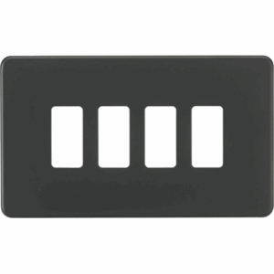 Knightsbridge Anthracite Screwless 4G grid faceplate
