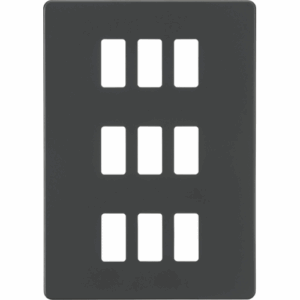 Knightsbridge Anthracite Screwless 9G grid faceplate