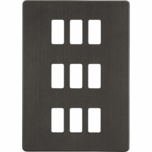 Knightsbridge Smoked Bronze Screwless 9G grid faceplate
