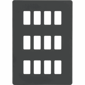 Knightsbridge Anthracite Screwless 12G grid faceplate