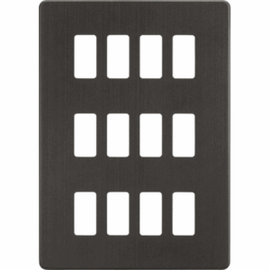 Knightsbridge Smoked Bronze Screwless 12G grid faceplate