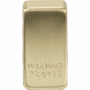 Knightsbridge Brushed Brass Switch cover marked WARMING DRAWER