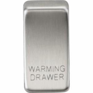Knightsbridge Brushed Chrome Switch cover marked WARMING DRAWER