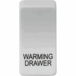 Knightsbridge White Switch cover marked WARMING DRAWER