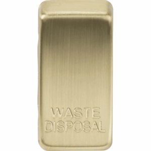 Knightsbridge Brushed Brass Switch cover marked WASTE DISPOSAL