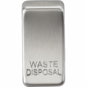 Knightsbridge Brushed Chrome Switch cover marked WASTE DISPOSAL