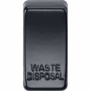 Knightsbridge Matt Black Switch cover marked WASTE DISPOSAL