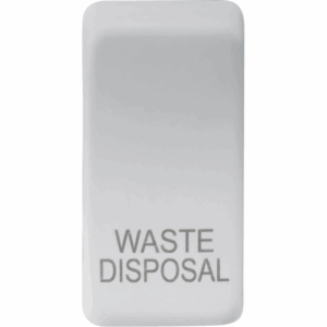 Knightsbridge Matt White Switch cover marked WASTE DISPOSAL