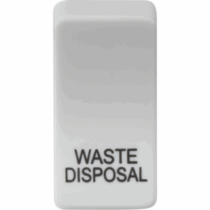 Knightsbridge White Switch cover marked WASTE DISPOSAL