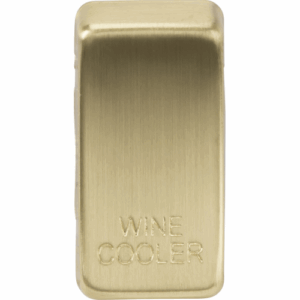 Knightsbridge Brushed Brass Switch cover marked WINE COOLER
