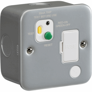 Knightsbridge Silver/Grey 13A RCD Fused Spur Unit (Type A) 30mA