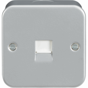 Knightsbridge Silver/Grey Metal Clad Telephone Extension Socket