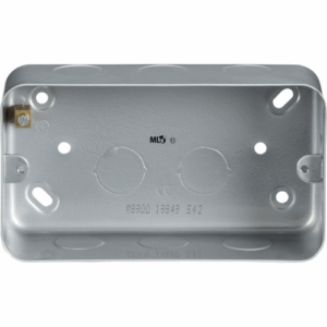 Knightsbridge Silver/Grey Metal Clad 2G Back Box