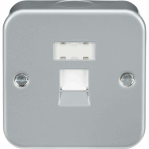 Knightsbridge Silver/Grey Metal Clad RJ45 Network Outlet