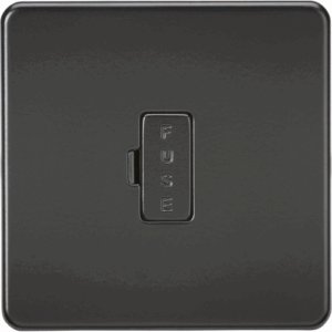 Knightsbridge Screwless Matt Black 13A Fused Spur Unit