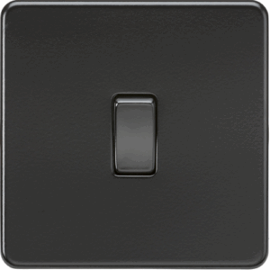 Knightsbridge Screwless Matt Black 20A 1G DP Switch