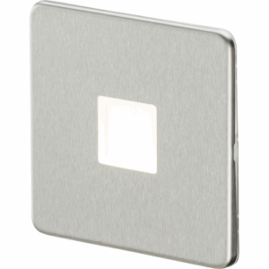 Knightsbridge Brushed Chrome Screwless 230V LED Plinth Light
