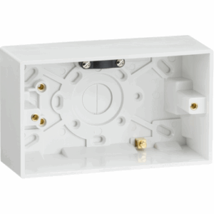 Knightsbridge White Double 47mm Pattress Box with Earth Terminal