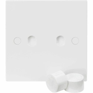 Knightsbridge White 2G Dimmer Plate with 2 Dimmer Caps