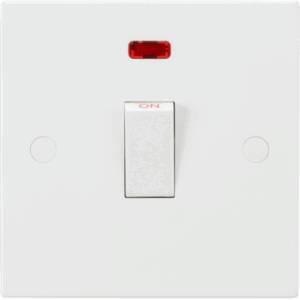 Knightsbridge White 20A 1G DP Switch with Neon