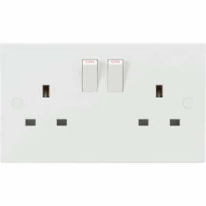 Knightsbridge White 13A 2G DP Switched Socket with Twin Earths