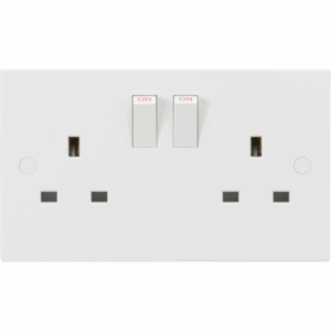 Knightsbridge White 13A 2G SP Switched Socket with Twin Earths