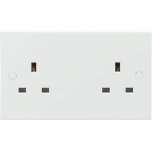 Knightsbridge White 13A 2G Unswitched Socket