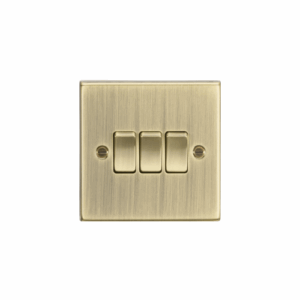 Knightsbridge Antique Brass 10AX 3G 2-way Plate Switch Square Edge