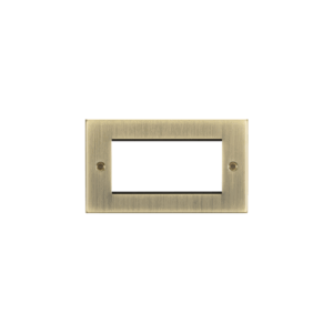 Knightsbridge Antique Brass 4G Modular Faceplate