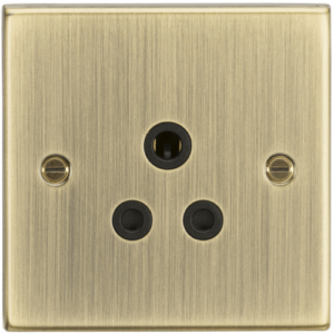 Knightsbridge Antique Brass 5A Unswitched Socket with Insert