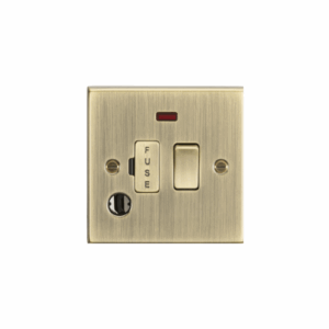 Knightsbridge Antique Brass 13A Switched Fused Spur Unit with Neon & Flex Outlet