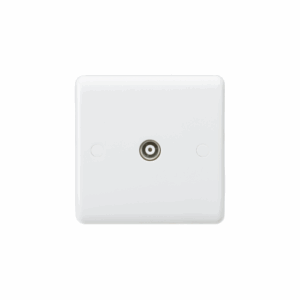 Knightsbridge White Curved Edge TV Outlet (non-isolated)