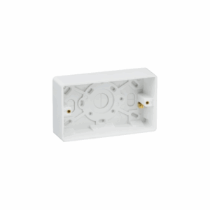 Knightsbridge White Double 35mm Pattress Box with Earth Terminal