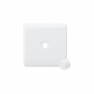 Knightsbridge White Curved Edge 1G Dimmer Plate with Matching Dimmer Cap