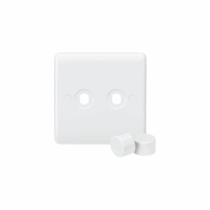 Knightsbridge White 2G Dimmer Plate with 2 Matching Dimmer Caps