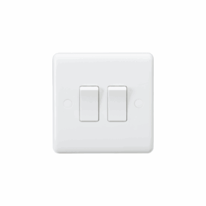 Knightsbridge White Curved Edge 10AX 2G 2-way Switch