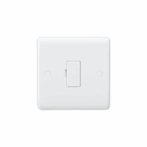 Knightsbridge White Curved Edge 13A Fused Spur Unit with 3A Fuse Fitted