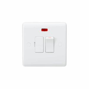 Knightsbridge White Curved Edge 13A Switched Fused Spur Unit with Neon