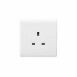 Knightsbridge White Curved Edge 13A 1G Unswitched Socket