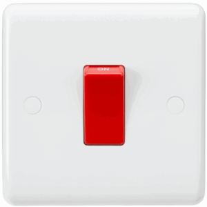 Knightsbridge White Curved Edge 45A DP Switch (1G size)