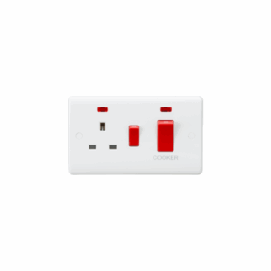 Knightsbridge White 45A DP Switch & 13A Socket with Neons