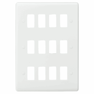 Knightsbridge White 12G Grid Faceplate
