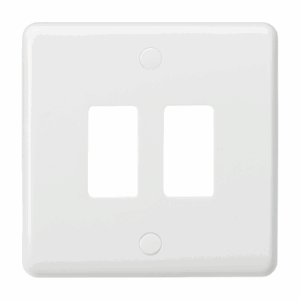 Knightsbridge White 2G Grid Faceplate